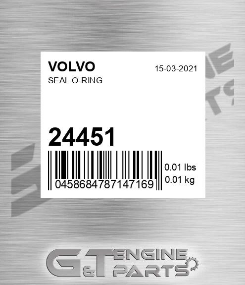 24451 VOLVO Seal O-ring