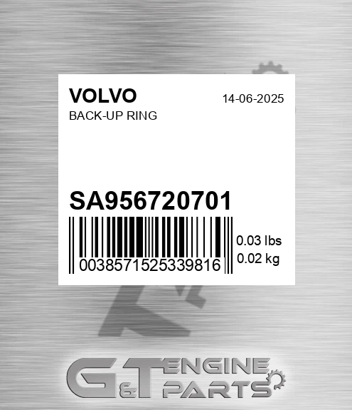 SA9567-20701 Back-up Ring for VOLVO