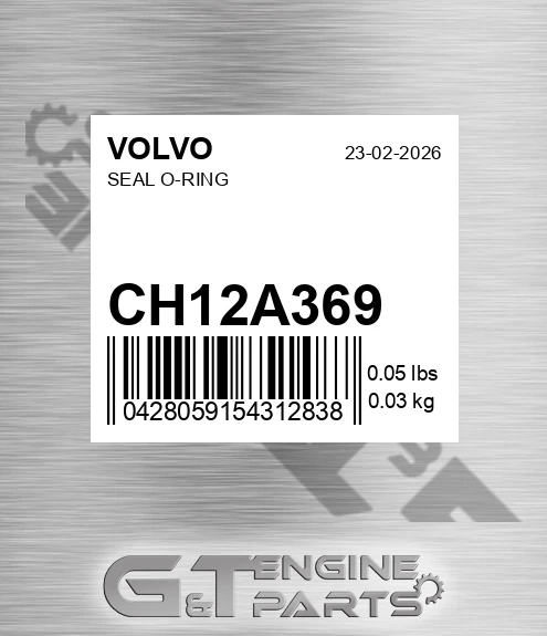 CH12A-369 Seal O-ring for VOLVO