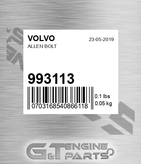 993113 Allen Bolt for VOLVO