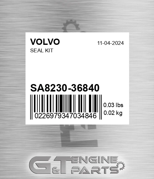 SA8230-36840 Seal Kit for VOLVO