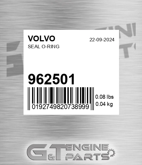 962501 Seal O-ring