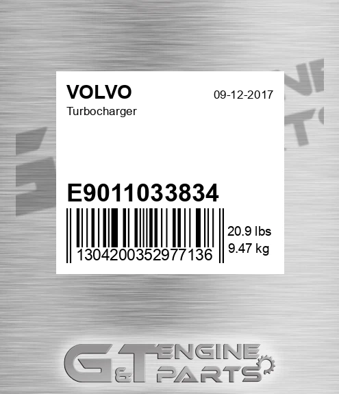 E9011033834 Turbocharger for VOLVO
