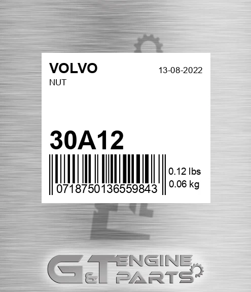30A12 Nut for VOLVO