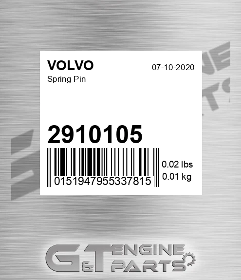 2910105 Spring Pin for VOLVO