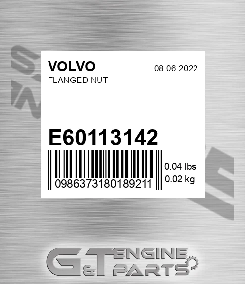 E60113142 Flanged Nut for VOLVO