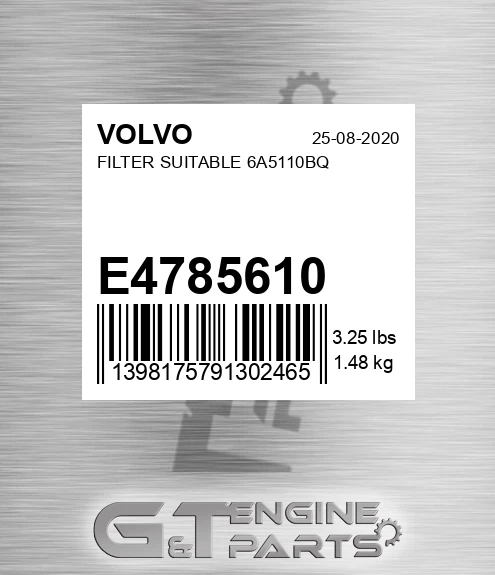 E4785610 Filter Suitable 6a5110bq