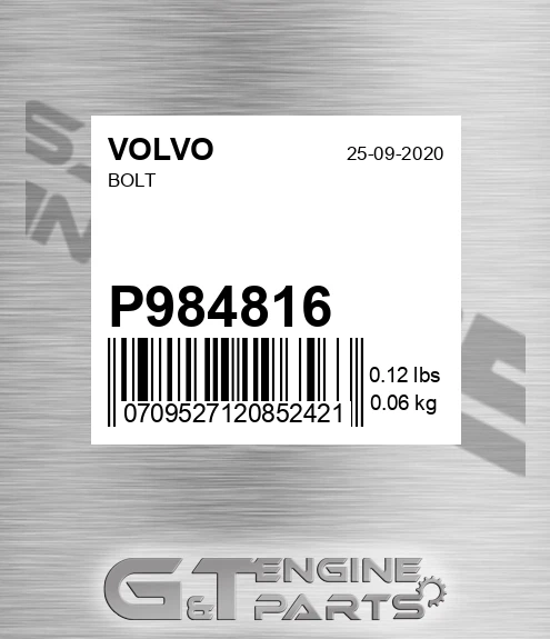 P984816 Bolt for VOLVO