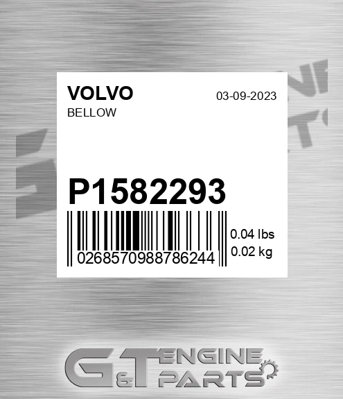P1582293 Bellow for VOLVO