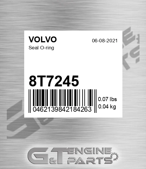 8T7245 Seal O-ring for VOLVO