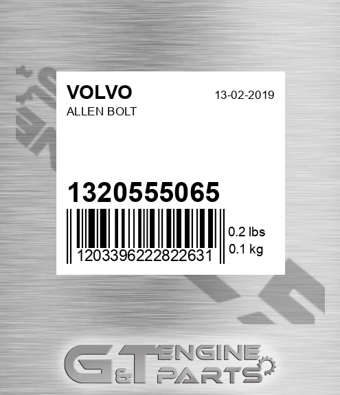 1320555065 Allen Bolt for VOLVO