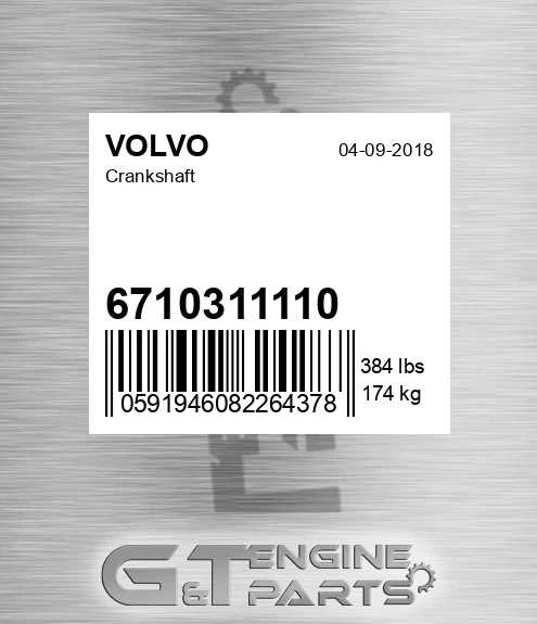 6710311110 Crankshaft for VOLVO