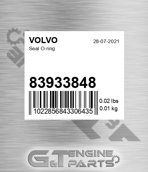 83933848 Seal O-ring