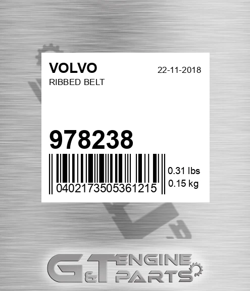 978238 VOLVO Ribbed Belt
