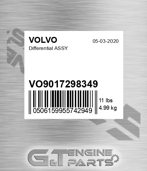 VO9017298349 Differential Assy. for VOLVO