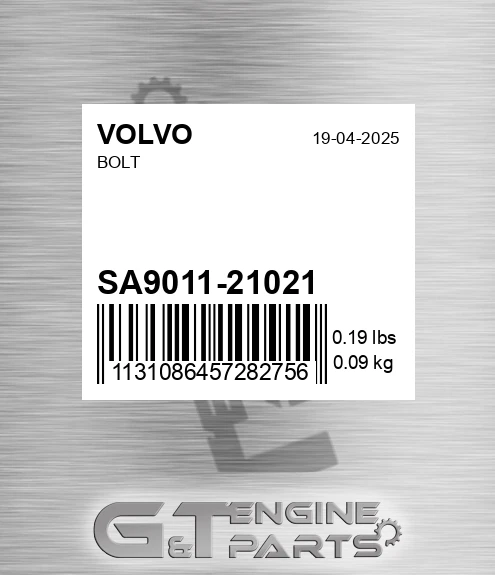 SA9011-21021 Bolt for VOLVO