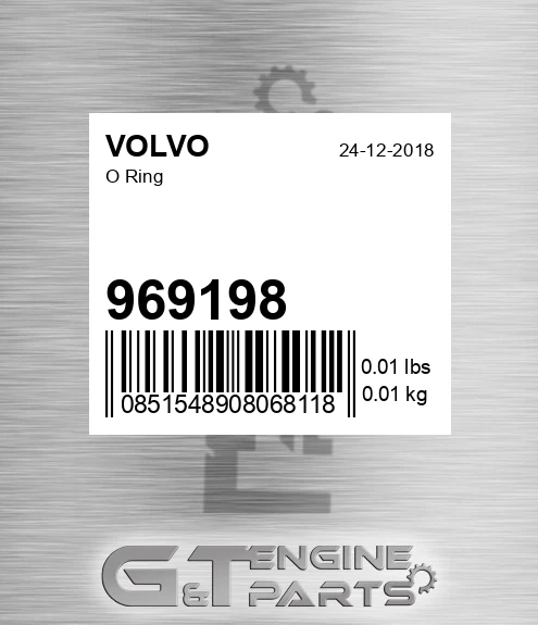 969198 O Ring for VOLVO