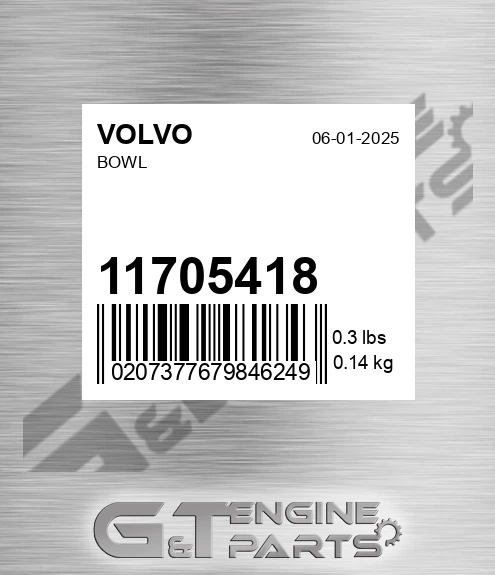 11705418 Bowl for VOLVO