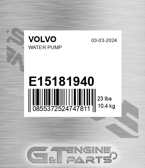 E15181940 Water Pump for VOLVO