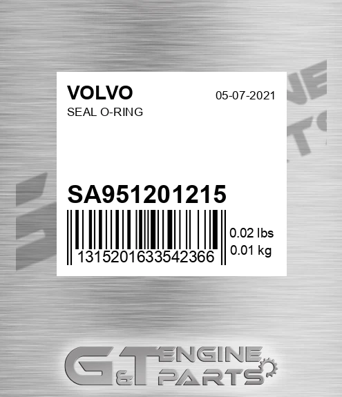 SA9512-01215 Seal O-ring for VOLVO