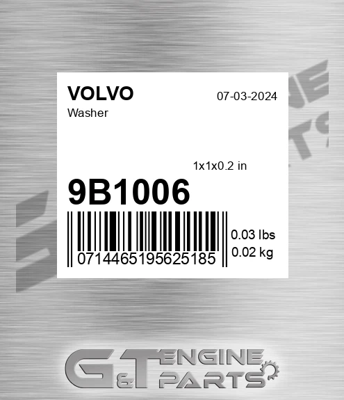 9B1006 Washer for VOLVO