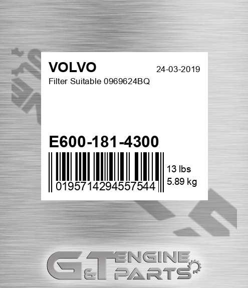 E600-181-4300 Filter Suitable 0969624bq