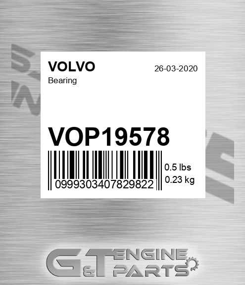 VOP19578 Bearing for VOLVO