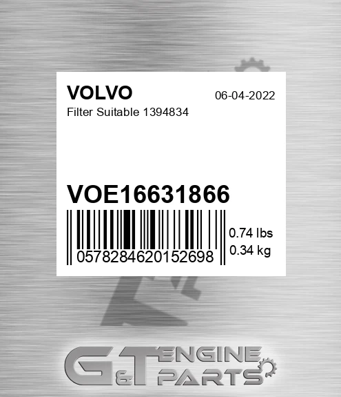 VOE16631866 Filter Suitable 1394834