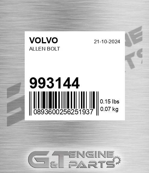 993144 VOLVO Allen Bolt
