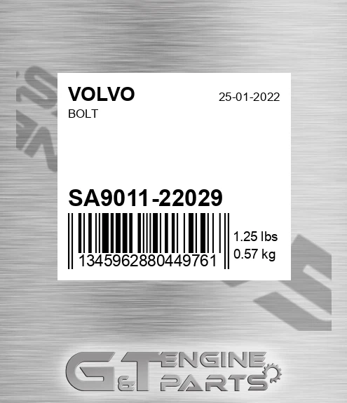 SA9011-22029 Bolt for VOLVO