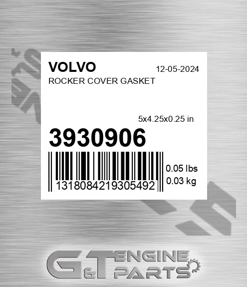 3930906 Rocker Cover Gasket