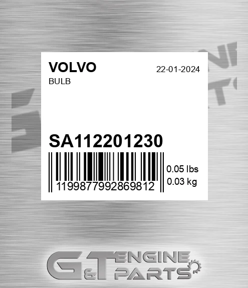 SA1122-01230 Bulb for VOLVO