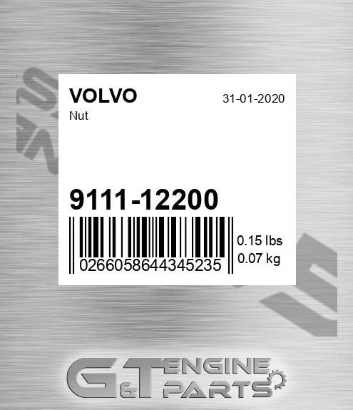 9111-12200 Nut for VOLVO