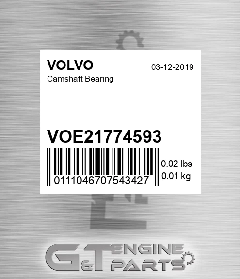 VOE21774593 Camshaft Bearing for VOLVO