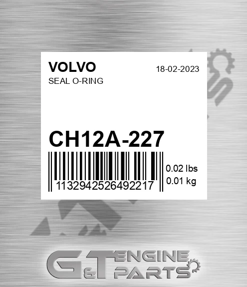 CH12A-227 Seal O-ring for VOLVO