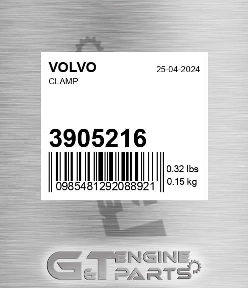 3905216 Clamp for VOLVO