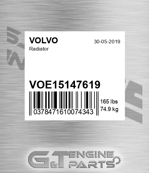 VOE15147619 Radiator for VOLVO