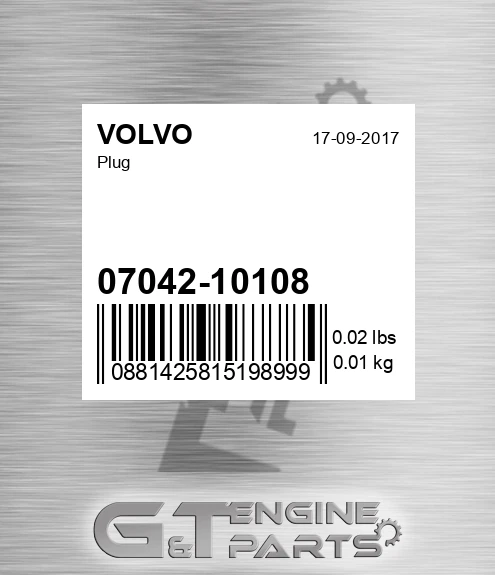 07042-10108 Plug for VOLVO