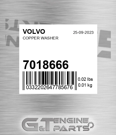7018666 VOLVO Copper Washer