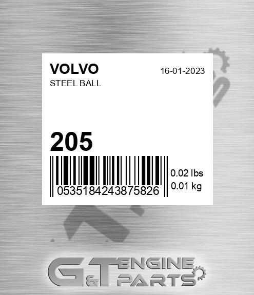 205 VOLVO Steel Ball