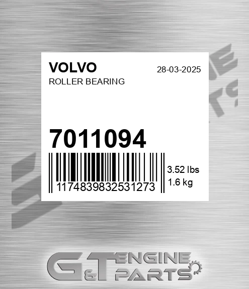 7011094 Roller Bearing for VOLVO