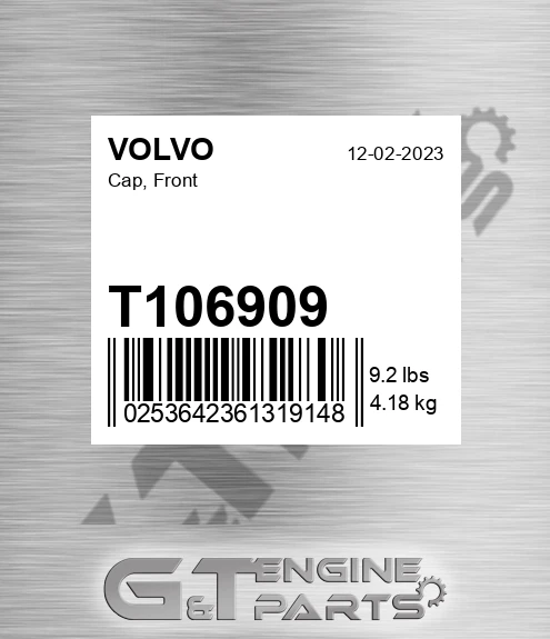 T106909 Cap, Front