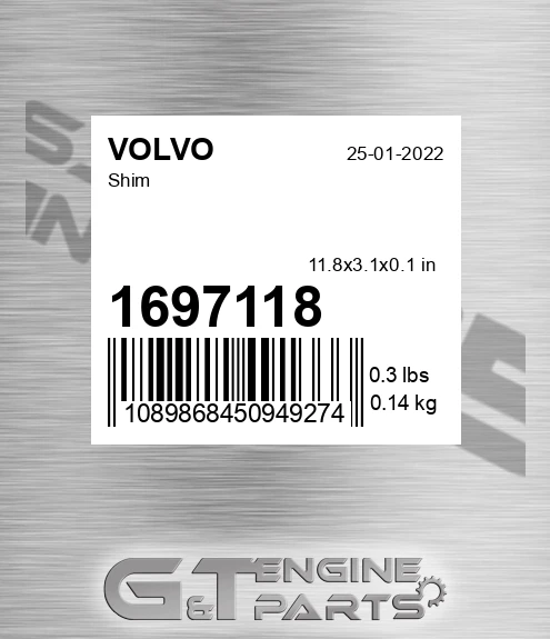 1697118 VOLVO Shim