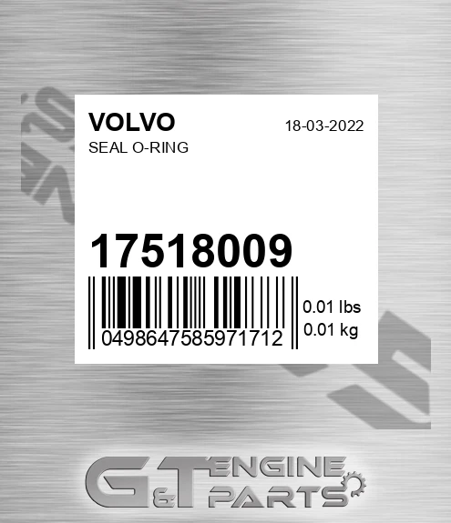 17518009 Seal O-ring