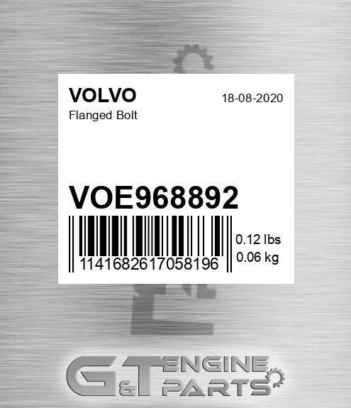 VOE968892 VOLVO Flanged Bolt