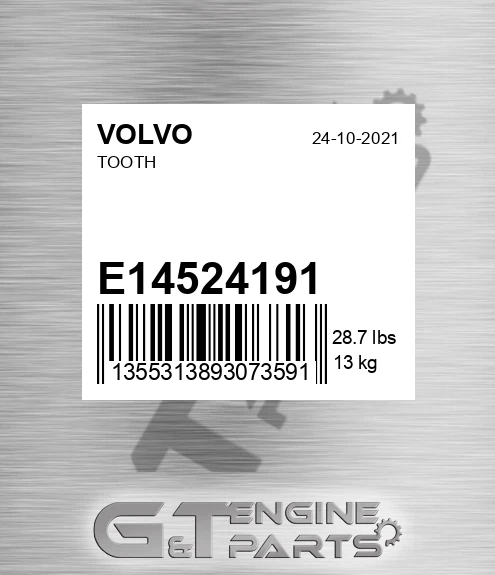 E14524191 Tooth for VOLVO