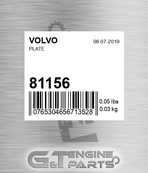 81156 Plate for VOLVO