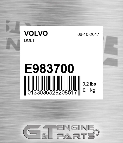 E983700 Bolt for VOLVO