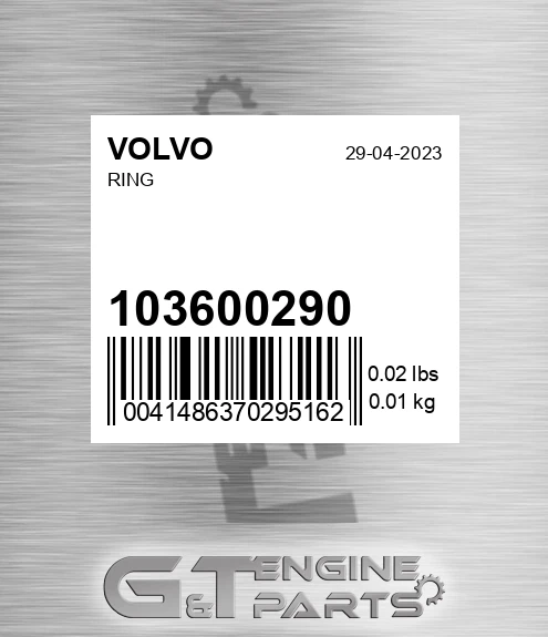 1036-00290 Ring for VOLVO