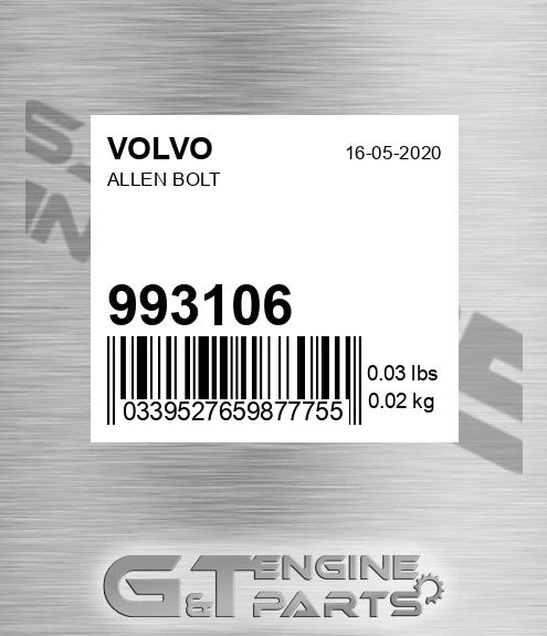 993106 VOLVO Allen Bolt